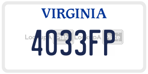 4033FP  license plate in VA