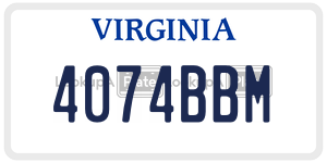 4074BBM  license plate in VA