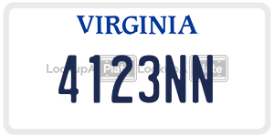 4123NN  license plate in VA