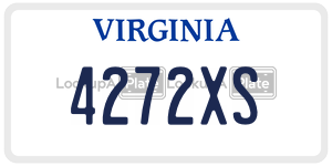 4272XS license plate in Virginia