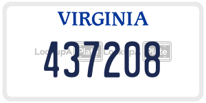 437208  license plate in VA