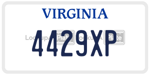 4429XP  license plate in VA