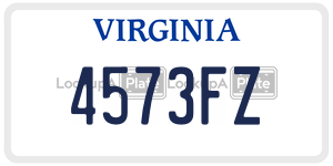 4573FZ  license plate in VA
