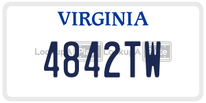 4842TW  license plate in VA