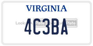 4C3BA  license plate in VA