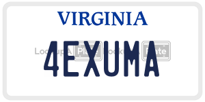 4EXUMA  license plate in VA