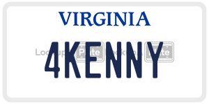 4KENNY  license plate in VA