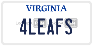 4LEAFS  license plate in VA