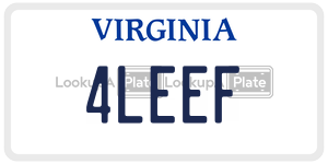 4LEEF  license plate in VA