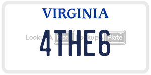 4THE6  license plate in VA