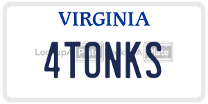 4TONKS  license plate in VA