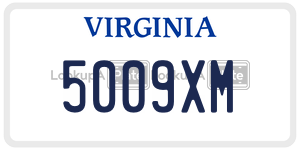 5009XM  license plate in VA