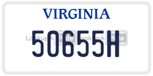 50655H  license plate in VA
