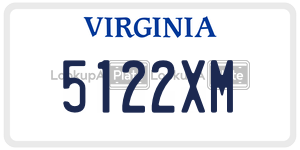 5122XM  license plate in VA