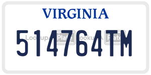 514764TM  license plate in VA