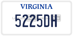 5225DH  license plate in VA
