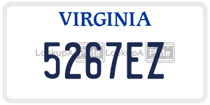 5267EZ license plate in Virginia