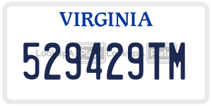 529429TM  license plate in VA