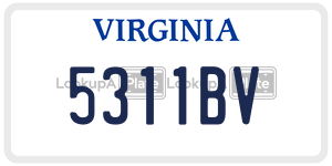 5311BV  license plate in VA