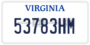 53783HM  license plate in VA