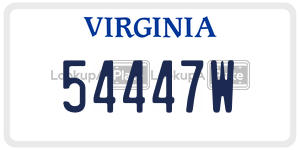54447W license plate in Virginia