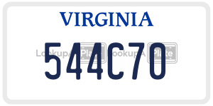 544C70  license plate in VA