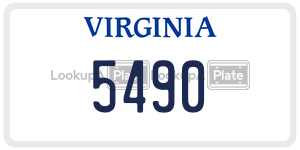 5490  license plate in VA