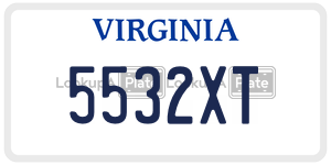 5532XT  license plate in VA