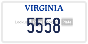 5558  license plate in VA