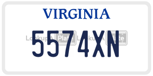 5574XN  license plate in VA