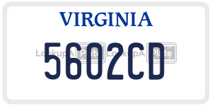 5602CD  license plate in VA