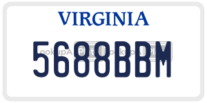5688BBM  license plate in VA