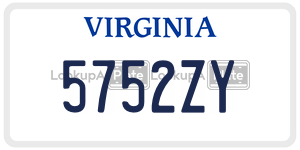 5752ZY  license plate in VA