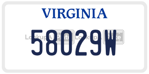 58029W license plate in Virginia