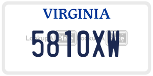 5810XW  license plate in VA