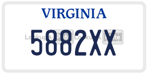 5882XX  license plate in VA