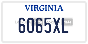 6065XL  license plate in VA