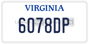 6078DP  license plate in VA