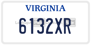 6132XR  license plate in VA