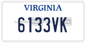6133VK  license plate in VA