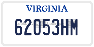62053HM  license plate in VA