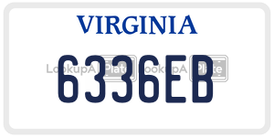 6336EB license plate in Virginia