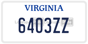 6403ZZ license plate in Virginia