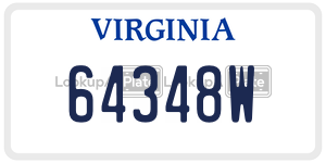 64348W  license plate in VA