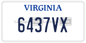 6437VX  license plate in VA