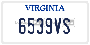6539VS  license plate in VA