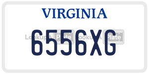 6556XG  license plate in VA