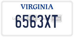 6563XT  license plate in VA