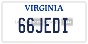66JEDI  license plate in VA