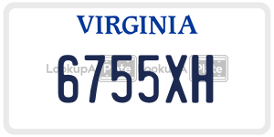 6755XH  license plate in VA